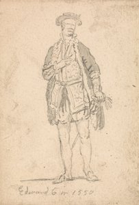 Figure Costume Study of Edward VI in 1550 by Thomas Girtin
